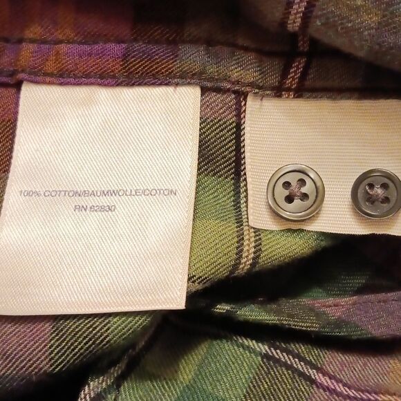 Lands' End Multicolor Plaid Shirt .Outdoor, Beachy. Normcore - Picture 9 of 11